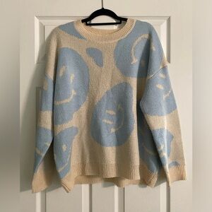 Happy face knit sweater